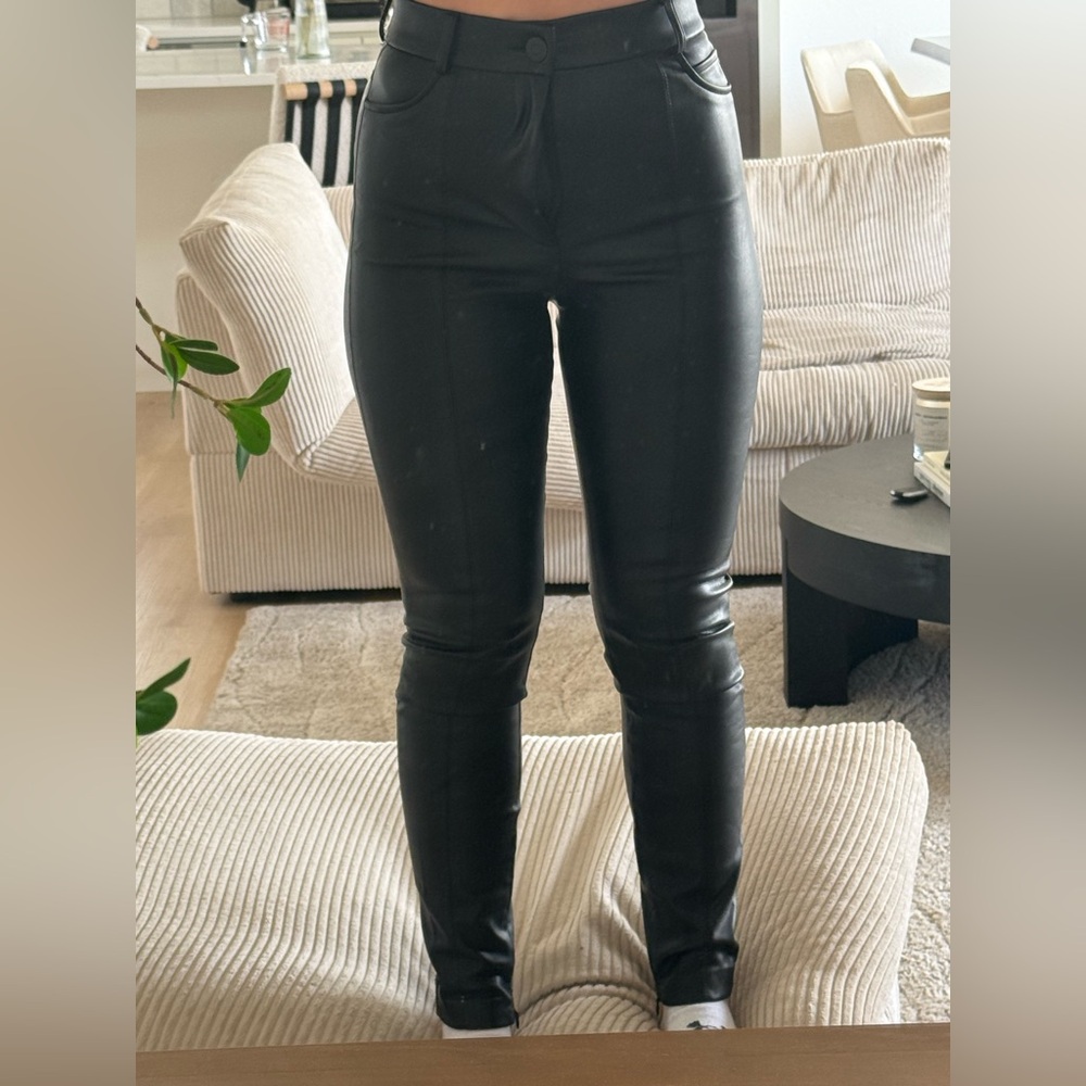 Zara Women's Black Leather Pants